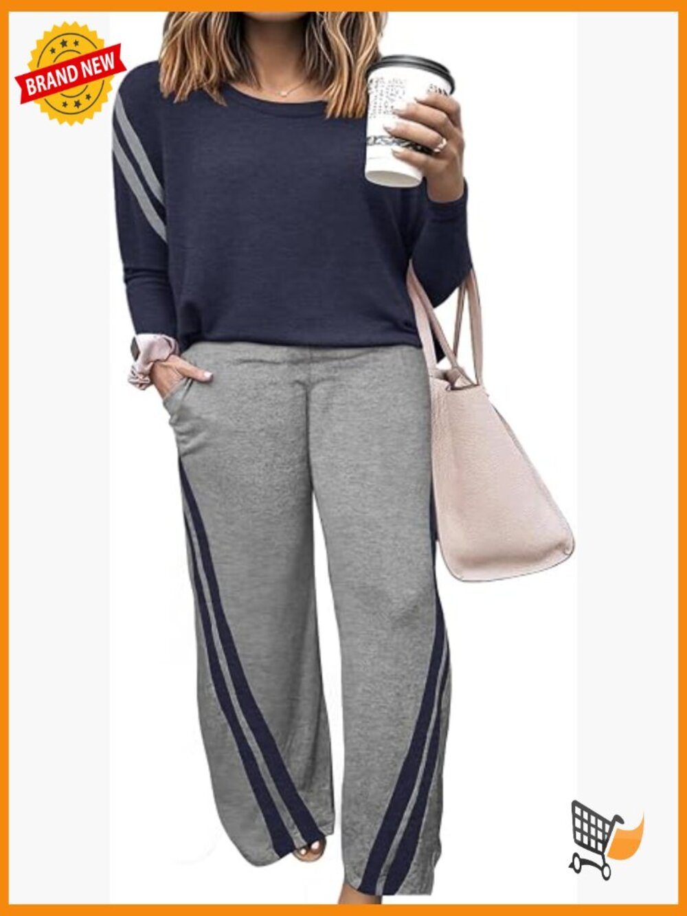 Plus Size 2 Piece Lounge Set Wide Leg Pants Long Sleeve Tops Sweatsuit